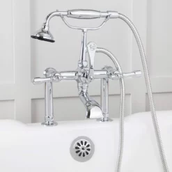 Mason Hill Collection Clawfoot Tub Deck Mount English Telephone Faucet With Handshower - Chrome