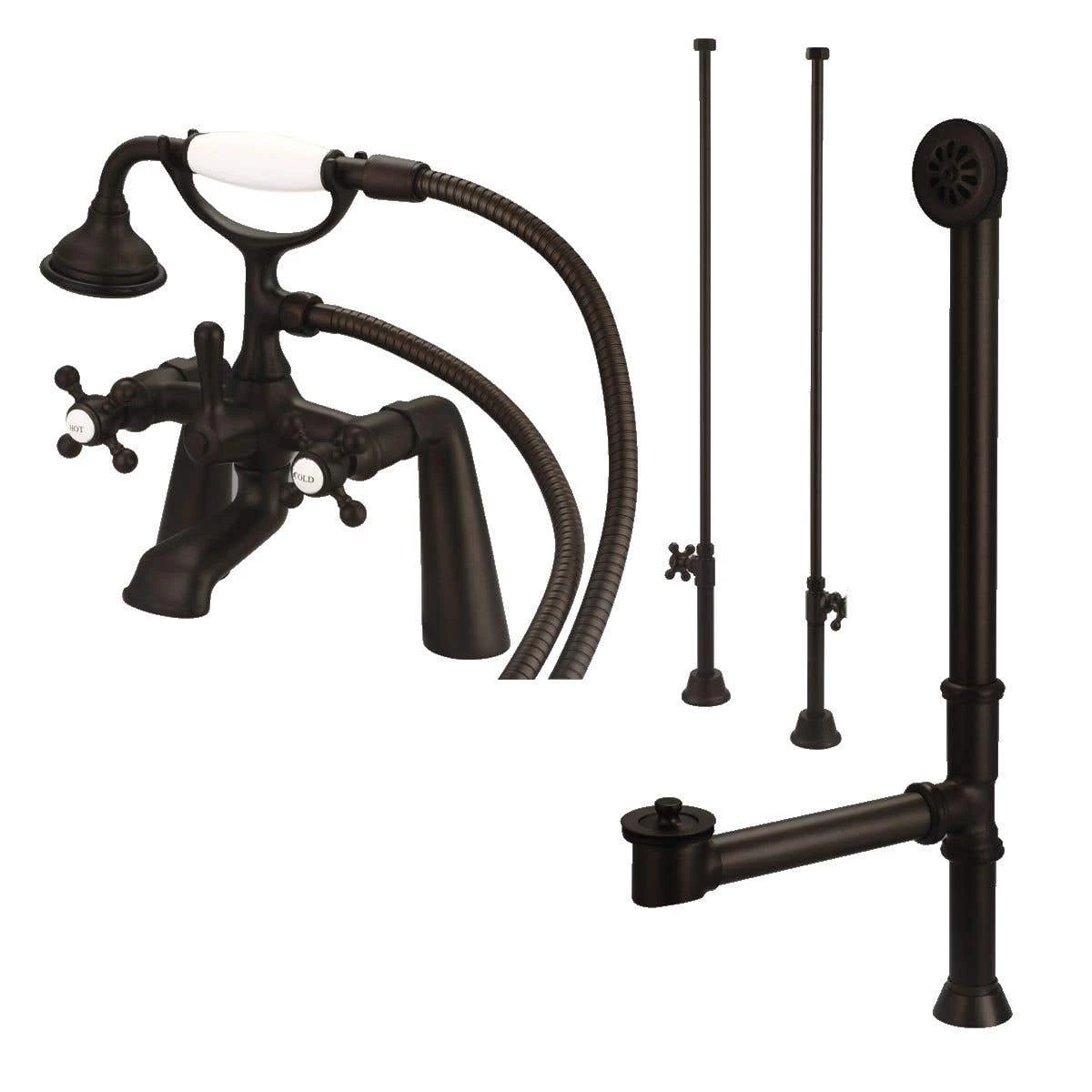 Mason Hill Collection Clawfoot Tub Rim Mount English Telephone Faucet With Handshower Complete Set 5 Mason Hill Collection Clawfoot Tub Rim Mount English Telephone Faucet With Handshower Complete Set - Image 3