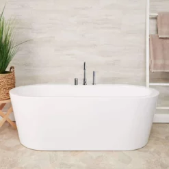 Wyatt Acrylic Double Ended Freestanding Tub - No Faucet Drillings -VINTAGE TUB Store rmj12 bnf 2
