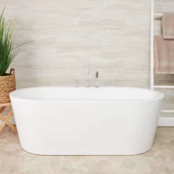 Wyatt Acrylic Double Ended Freestanding Tub - No Faucet Drillings -VINTAGE TUB Store rmj12 cpf 1
