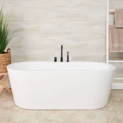 Wyatt Acrylic Double Ended Freestanding Tub - No Faucet Drillings -VINTAGE TUB Store rmj12 orbf 1 1
