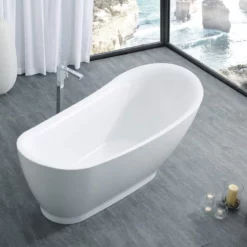 Jamison 71 Inch Acrylic Slipper Freestanding Tub - No Faucet Drillings -VINTAGE TUB Store rmj13 1 4