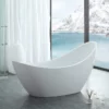 Crescent Acrylic Double Slipper Freestanding Tub - No Faucet Drillings -VINTAGE TUB Store rmj43 2 1