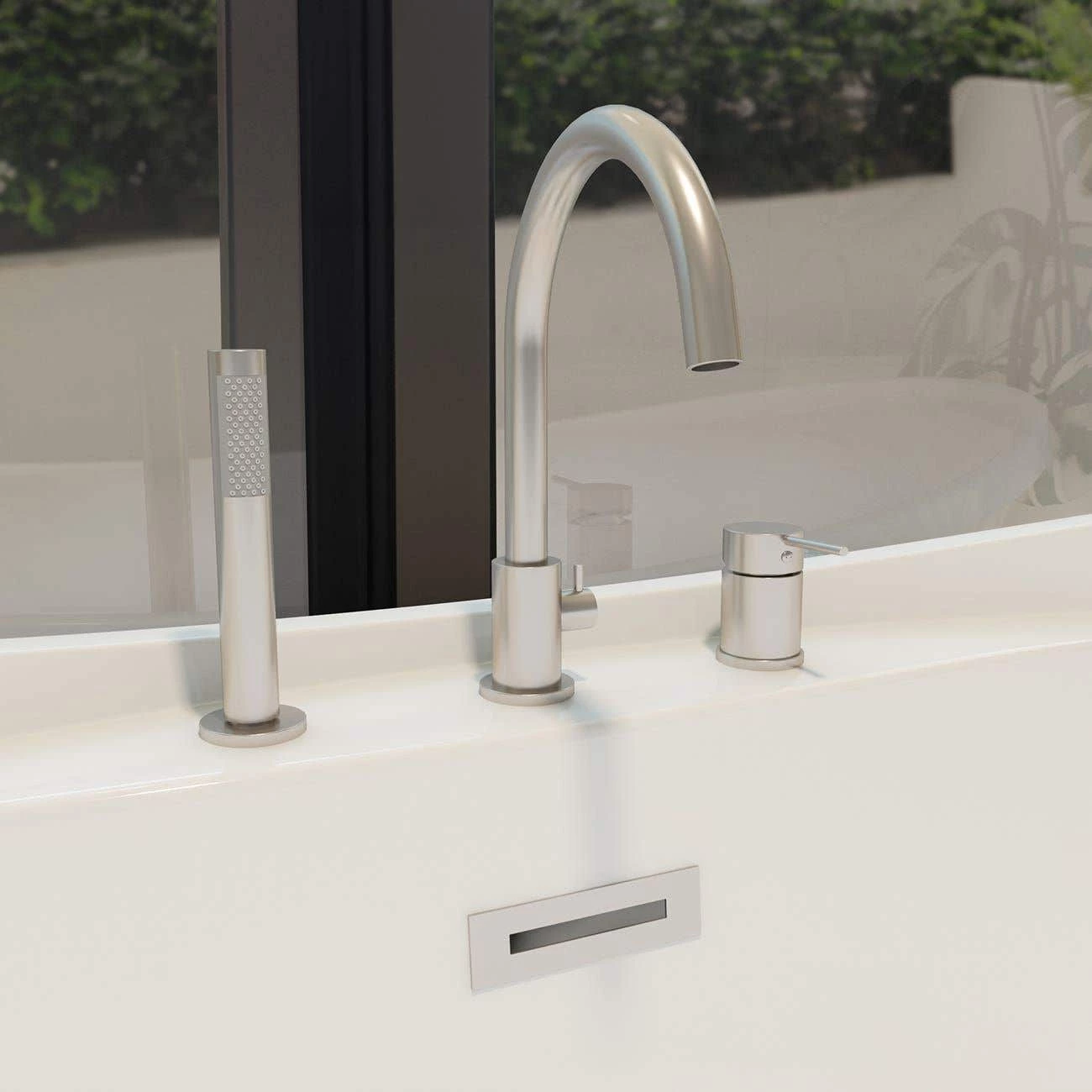 Contemporary Deck Mount Tub Faucet With Handshower 5 Contemporary Deck Mount Tub Faucet With Handshower - Image 3