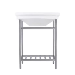 Console Lavatory Sink With Square Sink -VINTAGE TUB Store rmm061 con 1 bn wh front angle