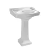 24 Inch Pedestal Sink -8 Inch Faucet Drillings - White 1 24 Inch Pedestal Sink -8 Inch Faucet Drillings - White -VINTAGE TUB Store rmm069 8 wh angle