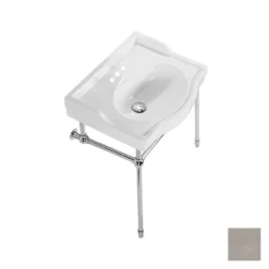 Console Bathroom Sink - 8 Inch Faucet Drillings -VINTAGE TUB Store rmm069 con 8 bn wh top angle