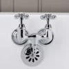 Clawfoot Tub Wall Mount Faucet - Metal Cross Handles 1 Clawfoot Tub Wall Mount Faucet - Metal Cross Handles -VINTAGE TUB Store rmn030c side 2 1