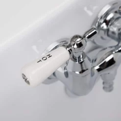 Clawfoot Tub Wall Mount Faucet - Porcelain Lever Handles 10 Clawfoot Tub Wall Mount Faucet - Porcelain Lever Handles -VINTAGE TUB Store rmn030l cp detail 3 1