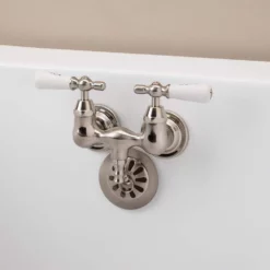 Clawfoot Tub Wall Mount Faucet - Porcelain Lever Handles 12 Clawfoot Tub Wall Mount Faucet - Porcelain Lever Handles -VINTAGE TUB Store rmn030lbn