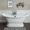 Mimi Cast Iron Double Slipper Pedestal Tub - No Faucet Drillings