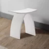 Arched Matte White Solid Surface Bathroom Stool -VINTAGE TUB Store rmrmtw co1 mw life angle