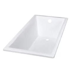 Zurich 67 Inch Cast Iron Drop-In Tub - No Faucet Drillings - Unfinished Exterior