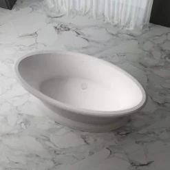 Cora 67 Inch Acrylic Double Ended Pedestal Tub -VINTAGE TUB Store rmtw198 angle