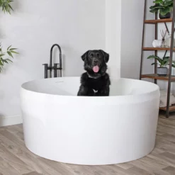 Airi 59 Inch Acrylic Japanese Soaking Tub -VINTAGE TUB Store rmtw39 life dog2