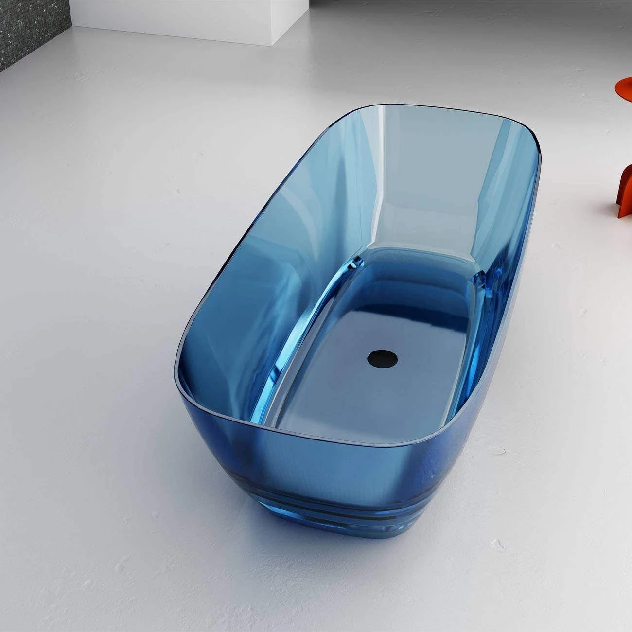 55 Inch Transparent Freestanding Solid Surface Tub 4 55 Inch Transparent Freestanding Solid Surface Tub - Image 2