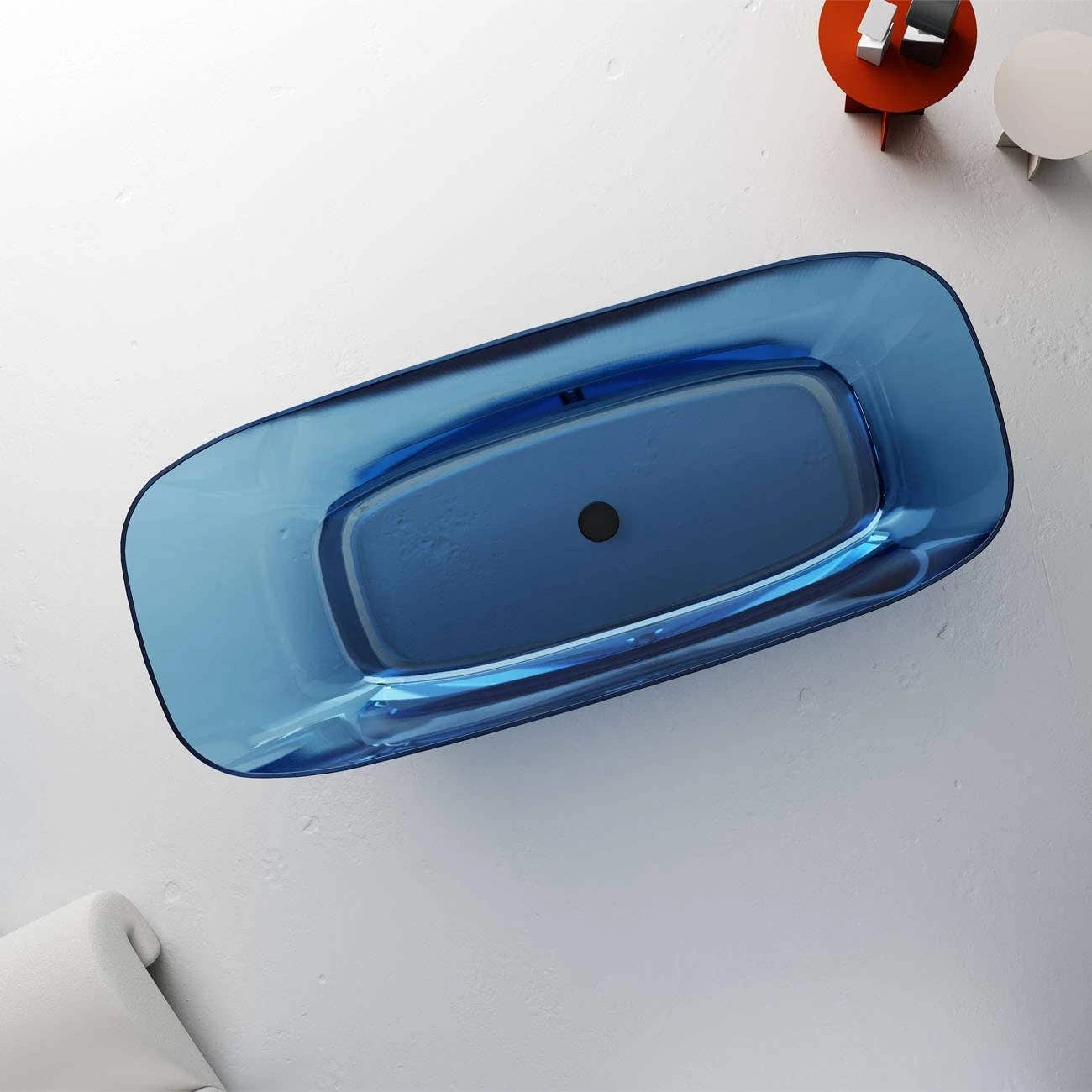 55 Inch Transparent Freestanding Solid Surface Tub 5 55 Inch Transparent Freestanding Solid Surface Tub - Image 3