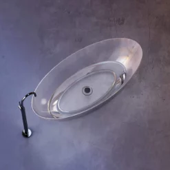 Floki 67 Inch Transparent Double Ended Solid Surface Freestanding Tub - Clear -VINTAGE TUB Store rmtw8863 67 cl top byqsja9f8utwgkty