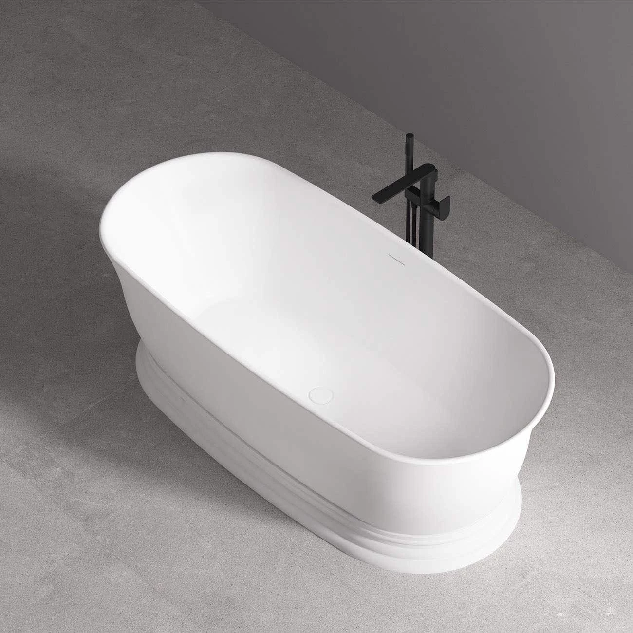 Fleur 71 Inch Resin Double Ended Matte Pedestal Tub 4 Fleur 71 Inch Resin Double Ended Matte Pedestal Tub - Image 2