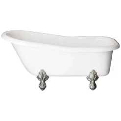 Ambassador Acrylic Slipper Clawfoot Tub - Tub Wall Faucet Drillings -VINTAGE TUB Store rs551 n 1