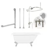 Savanna 60 Inch Acrylic Clawfoot Tub & Shower Package - White / Chrome Feet & Fixtures -VINTAGE TUB Store savingspackage rt60 sh c