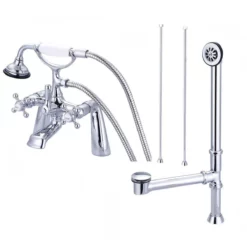 Heritage 60 Inch Cast Iron Clawfoot Tub Package With British Telephone Faucet With Fixtures - White / Chrome Feet & Fixtures -VINTAGE TUB Store savingspackage01 faucetset 2