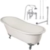 Mila 67 Inch Cast Iron Slipper Clawfoot Tub Package - White / Chrome Feet & Fixtures -VINTAGE TUB Store savingspackage23 1