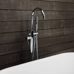 Chloe Acrylic Double Ended Freestanding Tub Package - No Faucet Drillings -VINTAGE TUB Store savingspackage36 chrome