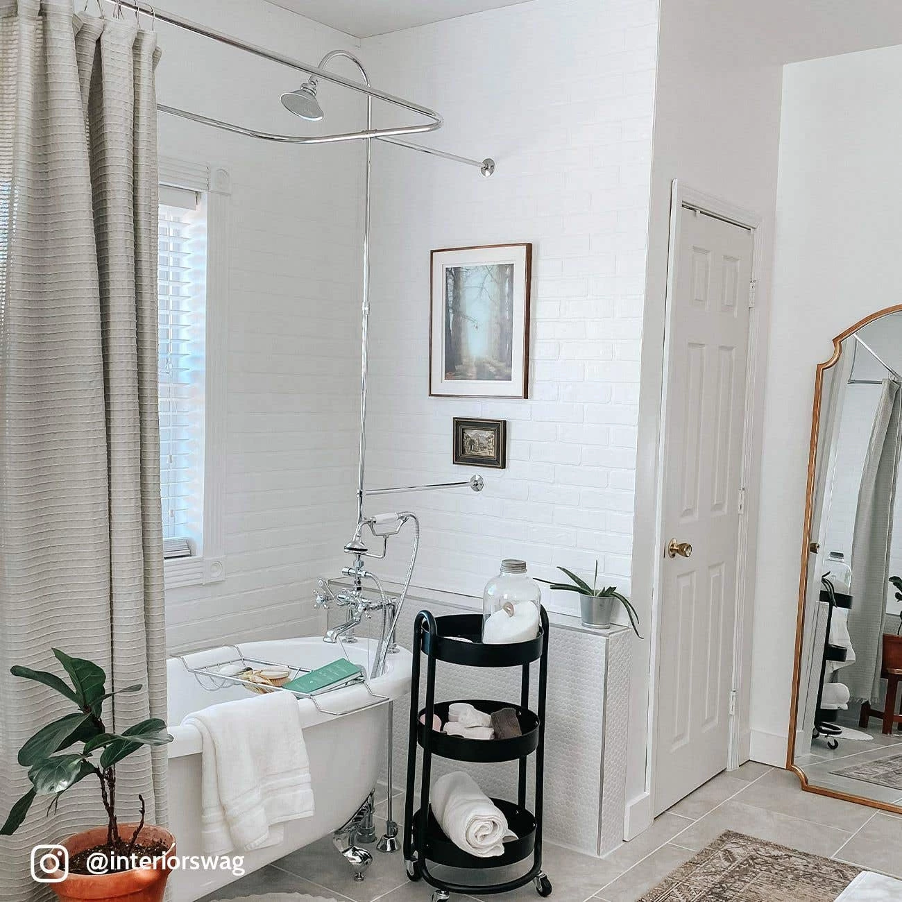 Bristol 67 Inch Acrylic Slipper Clawfoot Tub & Shower Package - Chrome Feet With Chrome Fixtures 4 Bristol 67 Inch Acrylic Slipper Clawfoot Tub & Shower Package - Chrome Feet With Chrome Fixtures - Image 2