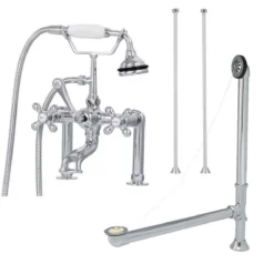 Savanna 54 Inch Acrylic Classic Rolltop Clawfoot Tub Package - White / White Feet & Chrome Fixtures -VINTAGE TUB Store savingspackagefaucet 2