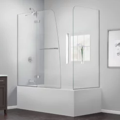 DreamLine Aqua Ultra 48 Inch W X 30 Inch D X 58 Inch H Frameless Hinged Tub Door With Return Panel -VINTAGE TUB Store shdr 3448580 rt 04 life