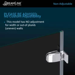 DreamLine Aqua Uno 34 Inch W X 58 Inch H Frameless Hinged Tub Door -VINTAGE TUB Store shdr 3534586 custom adj