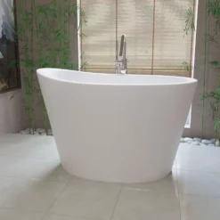 True Ofuro Stone Japanese Soaking Freestanding Tub - No Faucet Drillings