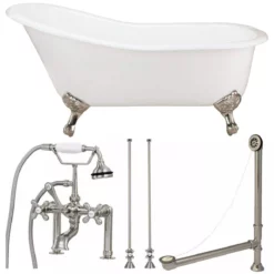 Charlotte Cast Iron Slipper Clawfoot Tub Package -VINTAGE TUB Store tubset16bnbn 1