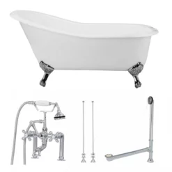 Charlotte Cast Iron Slipper Clawfoot Tub Package -VINTAGE TUB Store tubset16cpcp 1
