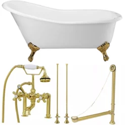 Charlotte Cast Iron Slipper Clawfoot Tub Package -VINTAGE TUB Store tubset16pbpb 1 1