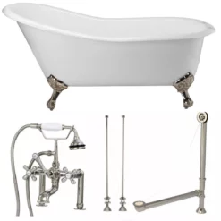 Charlotte Cast Iron Slipper Clawfoot Tub Package -VINTAGE TUB Store tubset16pnpn 1