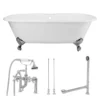 Cambridge Cast Iron Double Ended Clawfoot Tub Package - Rim Faucet Drillings -VINTAGE TUB Store tubset19whcp 2