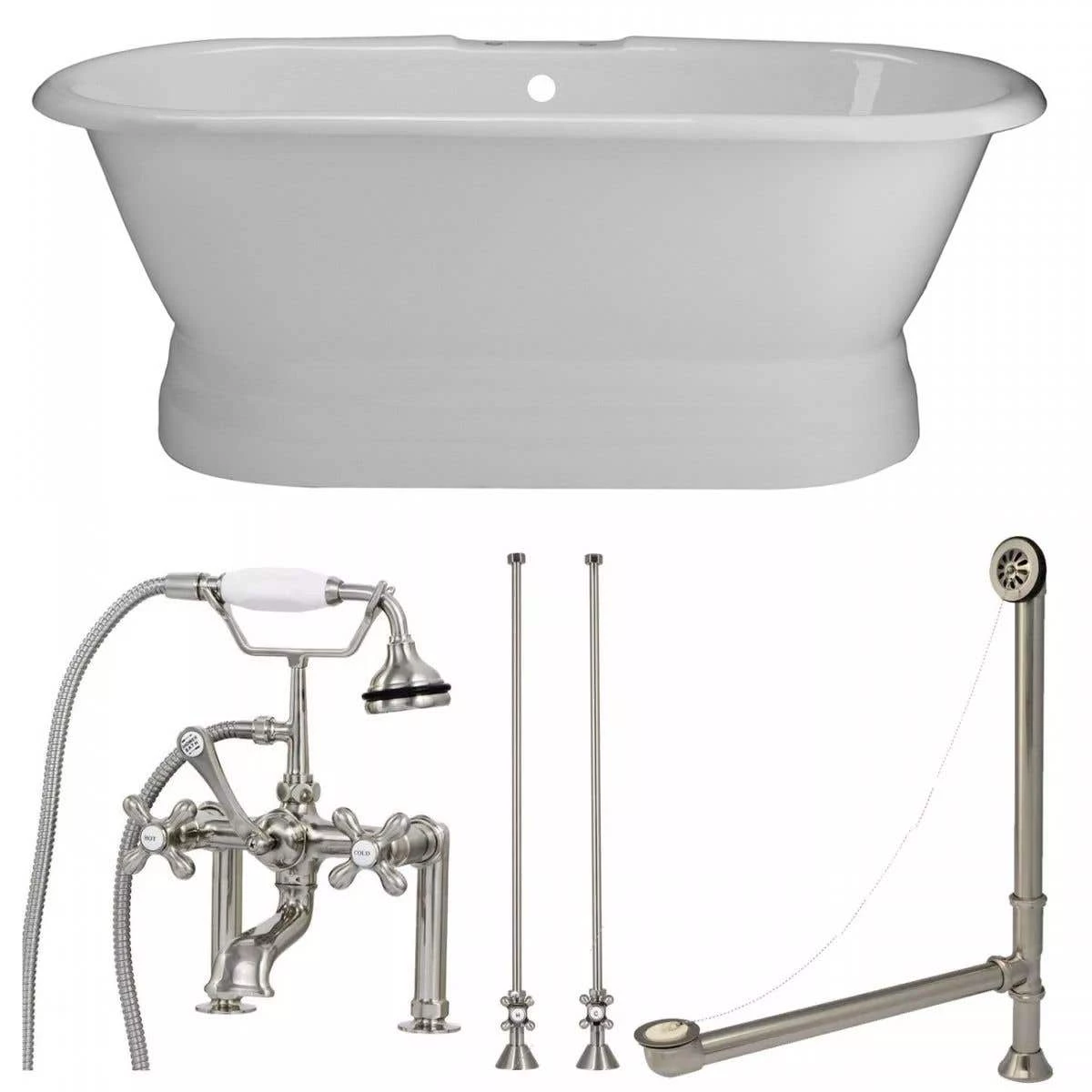 Oxford Cast Iron Double Ended Pedestal Tub Package - Rim Faucet Drillings 7 Oxford Cast Iron Double Ended Pedestal Tub Package - Rim Faucet Drillings - Image 5