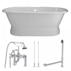 Oxford Cast Iron Double Ended Pedestal Tub Package - Rim Faucet Drillings 12 Oxford Cast Iron Double Ended Pedestal Tub Package - Rim Faucet Drillings -VINTAGE TUB Store tubset24whcp 2