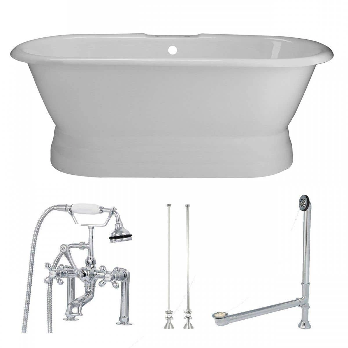 Oxford Cast Iron Double Ended Pedestal Tub Package - Rim Faucet Drillings 6 Oxford Cast Iron Double Ended Pedestal Tub Package - Rim Faucet Drillings - Image 4