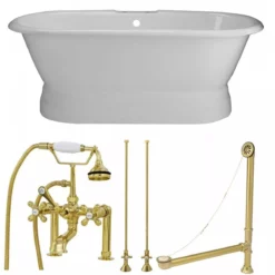 Oxford Cast Iron Double Ended Pedestal Tub Package - Rim Faucet Drillings 14 Oxford Cast Iron Double Ended Pedestal Tub Package - Rim Faucet Drillings -VINTAGE TUB Store tubset24whpb 2