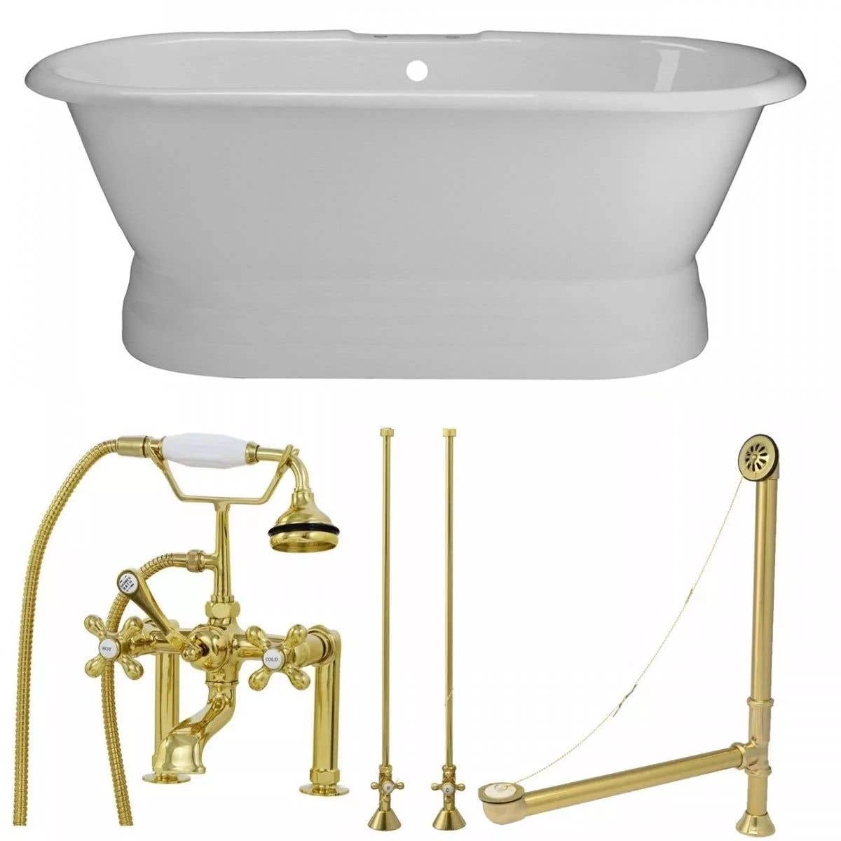 Oxford Cast Iron Double Ended Pedestal Tub Package - Rim Faucet Drillings 8 Oxford Cast Iron Double Ended Pedestal Tub Package - Rim Faucet Drillings - Image 6