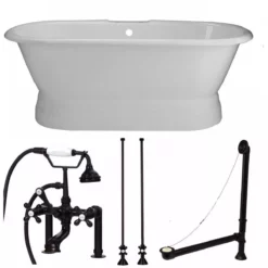 Oxford Cast Iron Double Ended Pedestal Tub Package - Rim Faucet Drillings 11 Oxford Cast Iron Double Ended Pedestal Tub Package - Rim Faucet Drillings -VINTAGE TUB Store tubset24whrb 2
