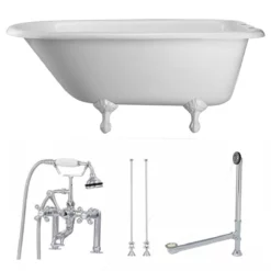 Heritage Cast Iron Classic Clawfoot Tub Package -VINTAGE TUB Store tubset27whcp 1