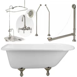 Heritage 60 Inch Cast Iron Classic Clawfoot Tub Package -VINTAGE TUB Store tubset8bnbn 1