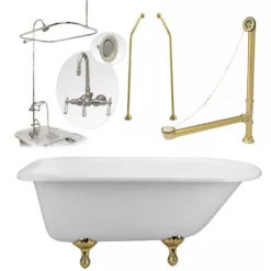 Heritage 60 Inch Cast Iron Classic Clawfoot Tub Package -VINTAGE TUB Store tubset8pbpb 1