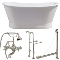 Devon 67 Inch Cast Iron Double Ended Skirted Tub Package -VINTAGE TUB Store tubsetb bn 1