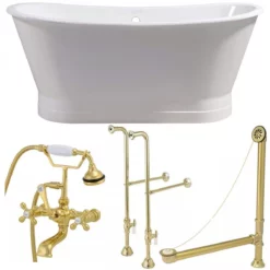 Devon 67 Inch Cast Iron Double Ended Skirted Tub Package -VINTAGE TUB Store tubsetb pb 1