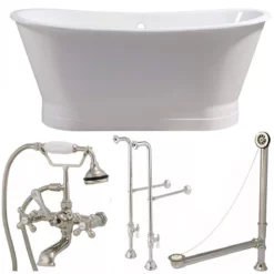 Devon 67 Inch Cast Iron Double Ended Skirted Tub Package -VINTAGE TUB Store tubsetb pn 1